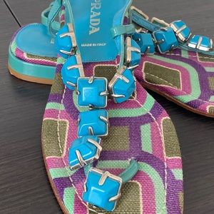 Prada sandals with stones